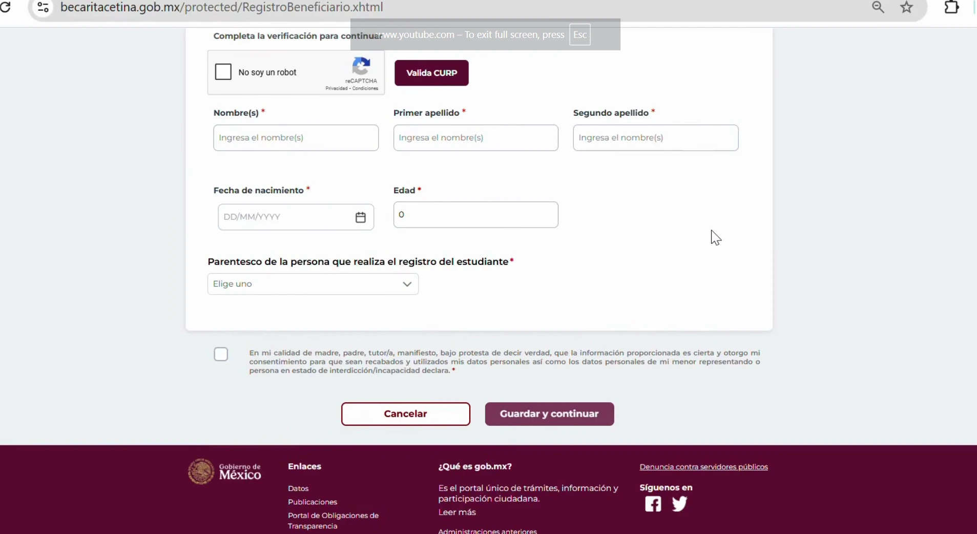Agregar otro estudiante en la Beca Rita Cetina desde el portal oficial